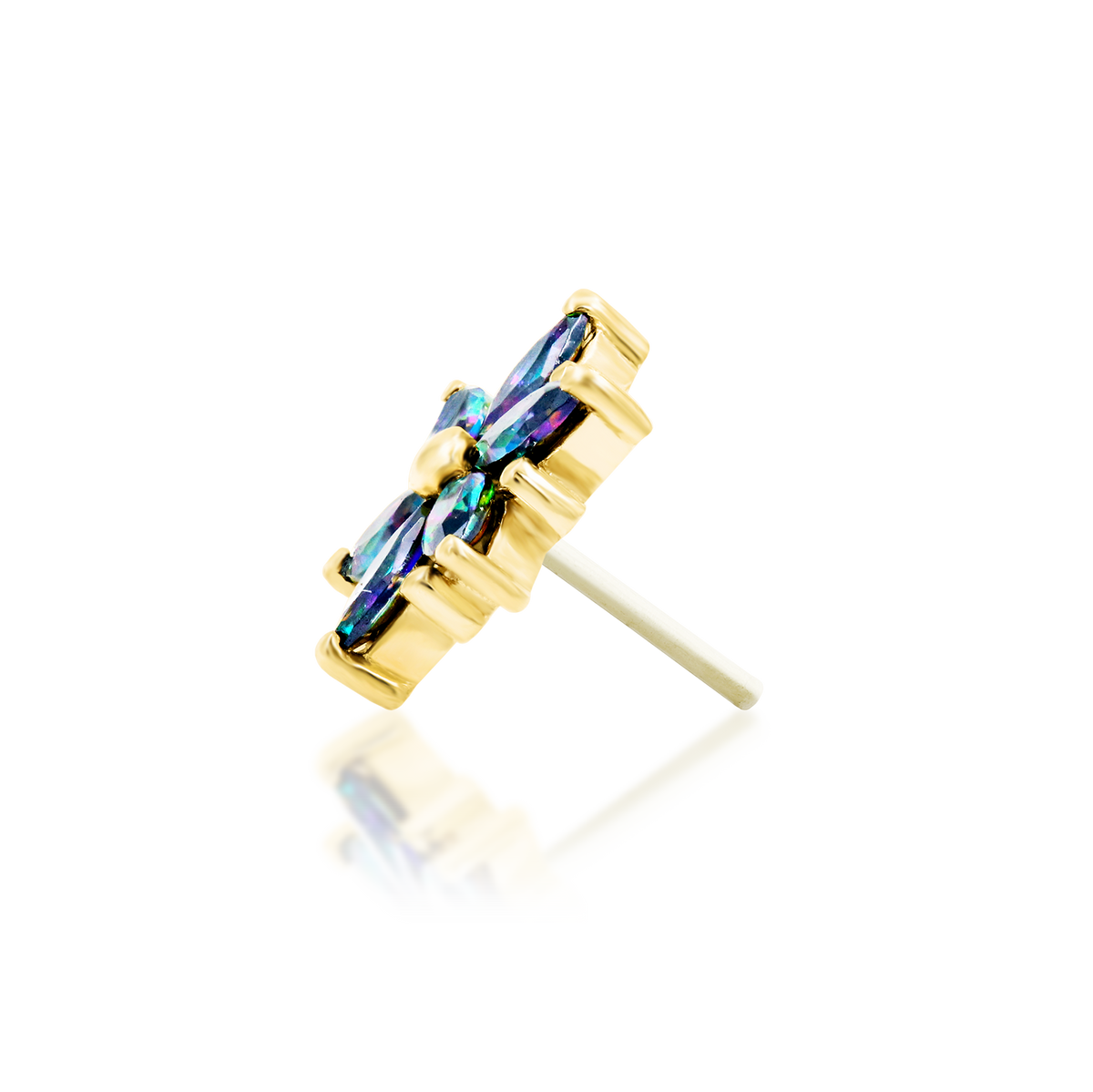 14ct yellow gold threadless Mystic Elegance end, Loughborough Origins Body Art