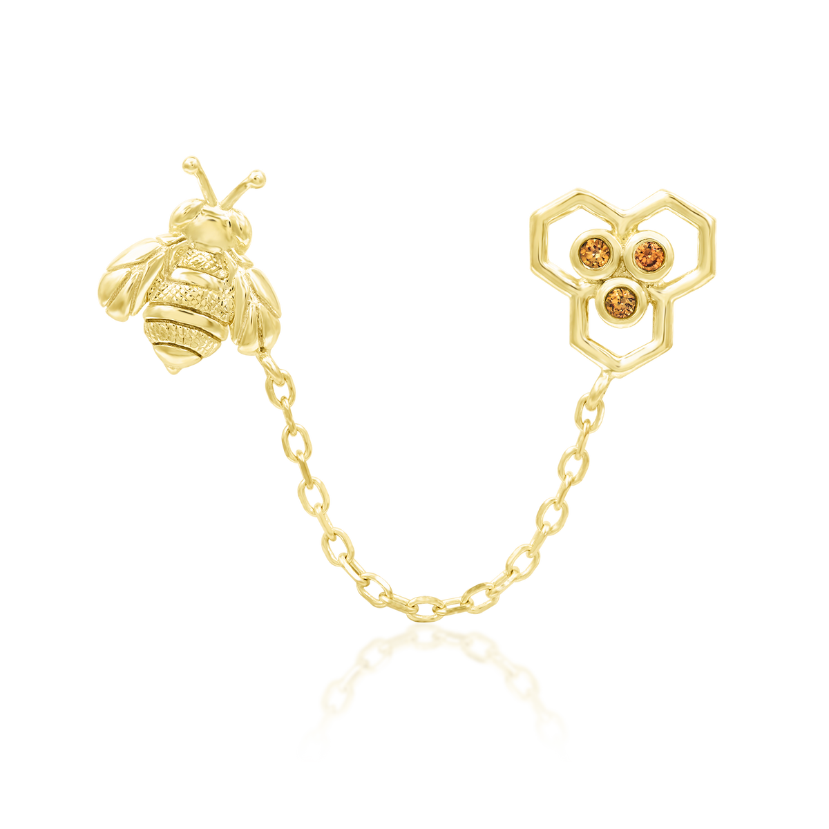 Gold Honey Bee 14k Gold Body Jewellery implant-grade studio PNG