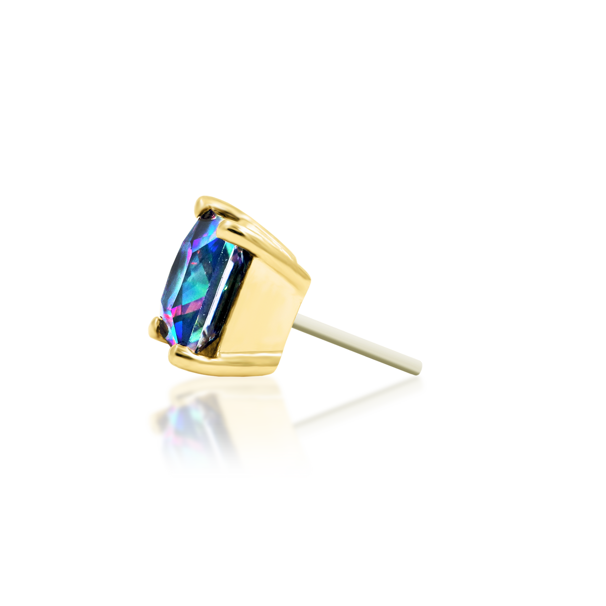 14ct yellow gold threadless Princess Mystic end, Loughborough Origins Body Art