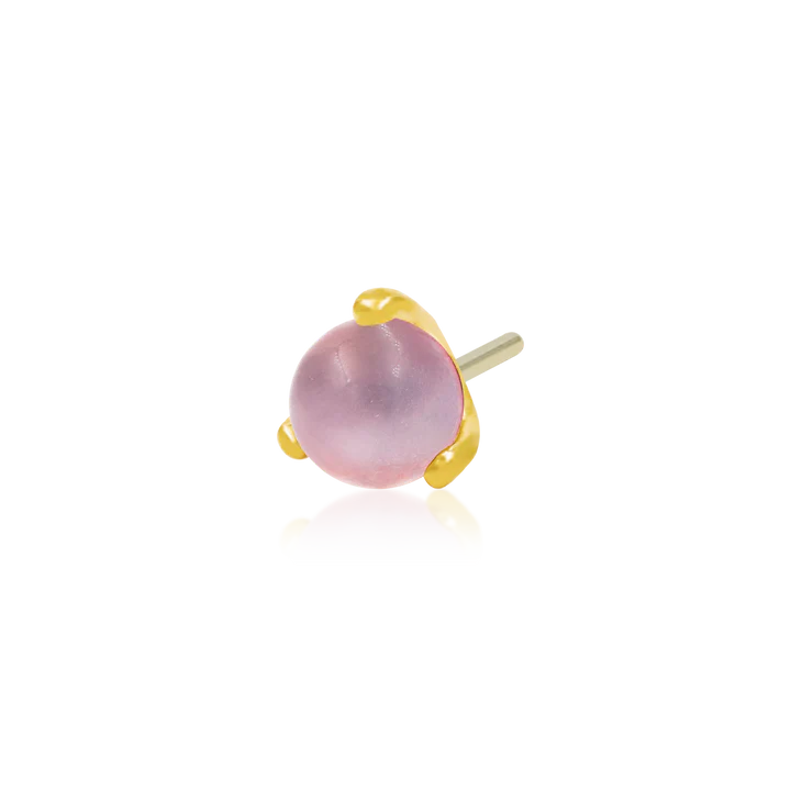 Prong-set Ball with Rose Quartz