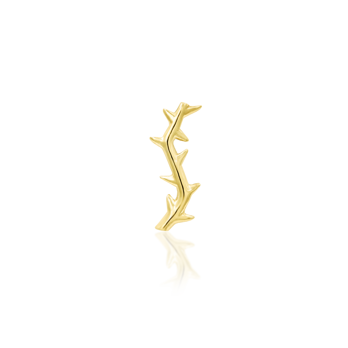 14ct yellow gold threadless Golden Thorns end, Loughborough Origins Body Art