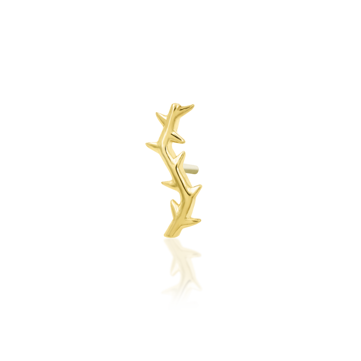 14ct yellow gold threadless Golden Thorns end, Loughborough Origins Body Art