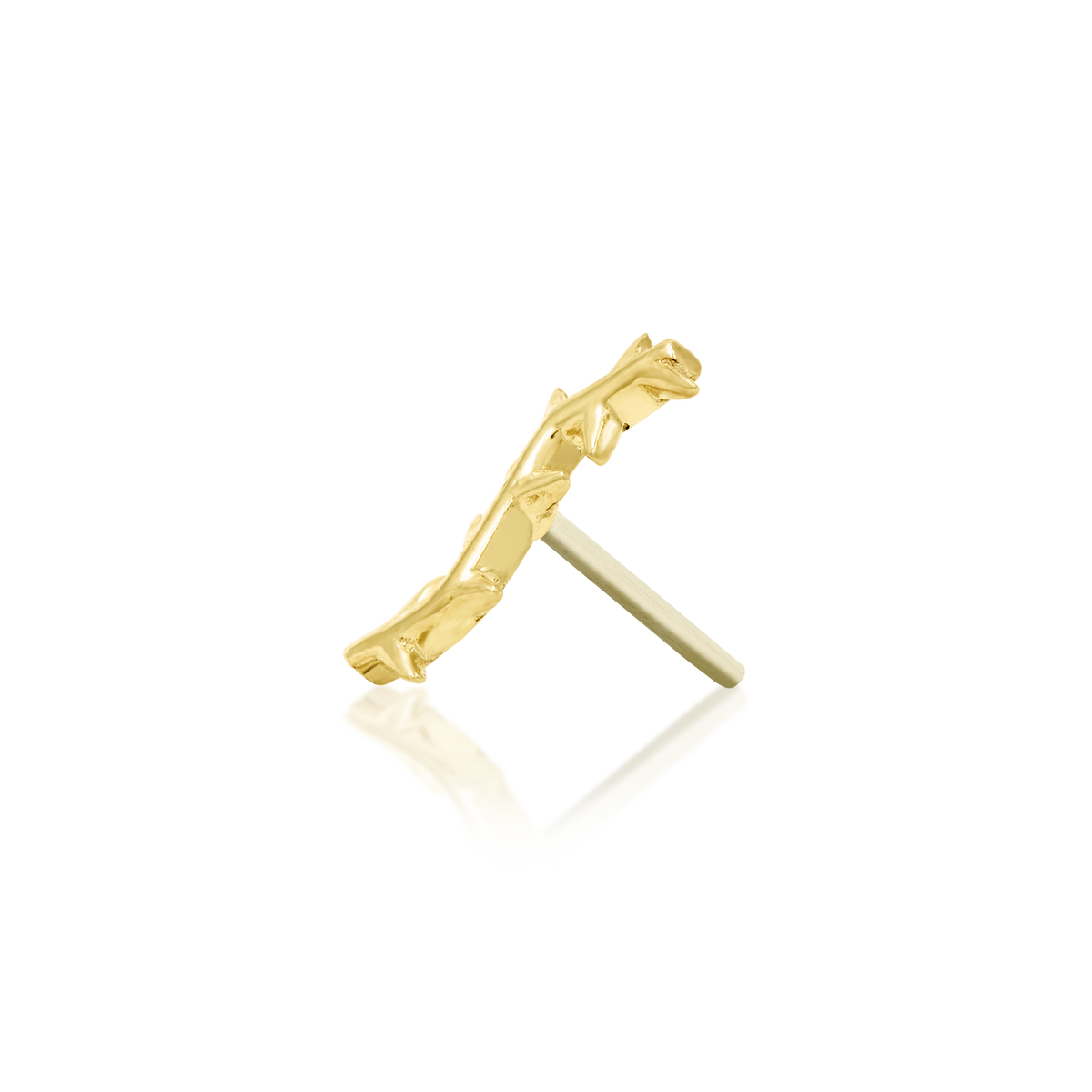 14ct yellow gold threadless Golden Thorns end, Loughborough Origins Body Art