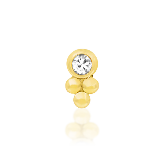 Bezel-Set CZ Tri-Bead