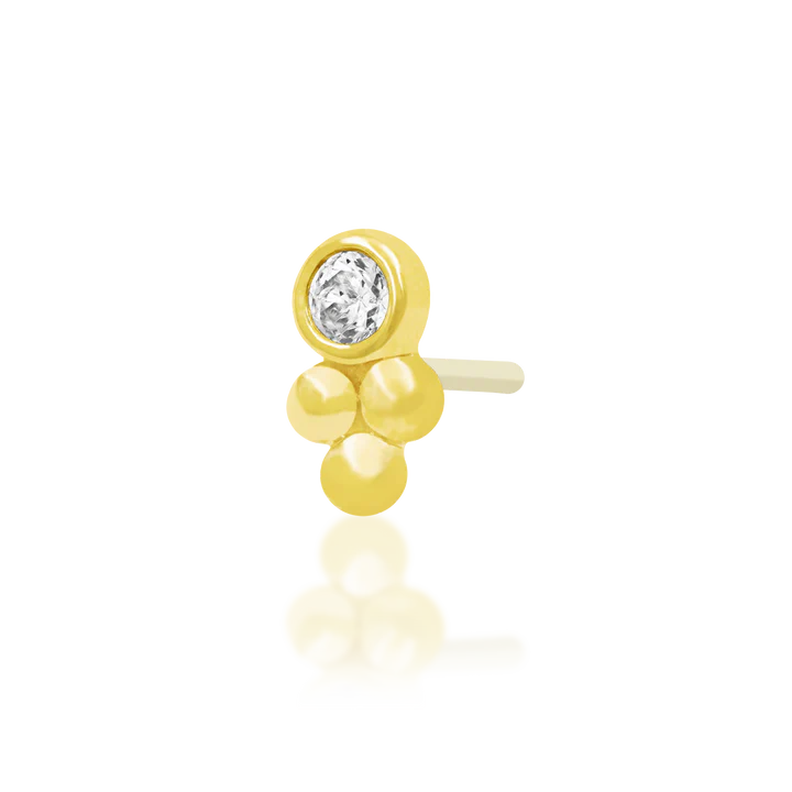 Bezel-Set CZ Tri-Bead
