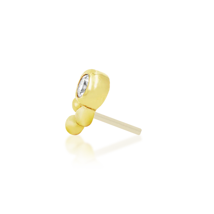 Bezel-Set CZ Tri-Bead